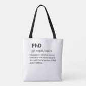 PhD Funny Dictionary Definition Tote Bag (Achterkant)