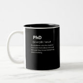 PhD Funny Dictionary Definition Tweekleurige Koffiemok (Links)