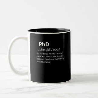 PhD Funny Dictionary Definition Tweekleurige Koffiemok