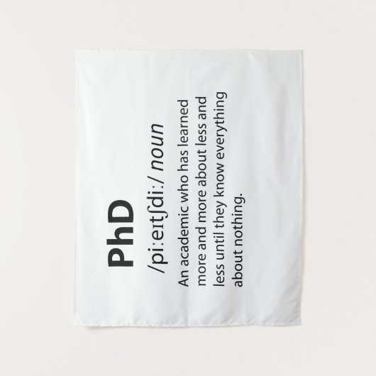 PhD Funny Dictionary Definition Wandkleed (Voorkant)