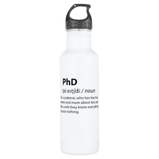 PhD Funny Dictionary Definition Waterfles (Voorkant)