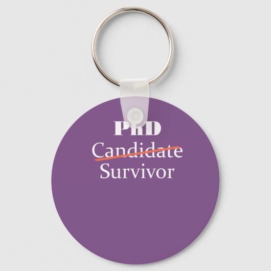 PhD Funny Survivor Gift Design for Post Afstudeerd Sleutelhanger (Voorkant)