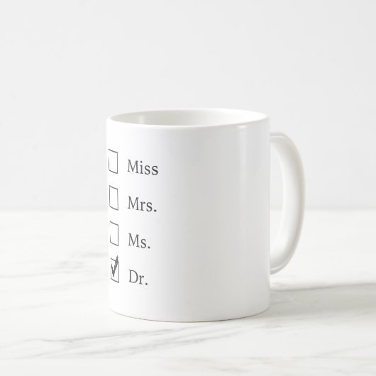 PhD-geschenken voor vrouwen Koffiemok (Voorkant rechts)
