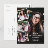 PhD graad 4 Photo Graduation Party Invitation Pos Briefkaart (Voorkant / Achterkant)