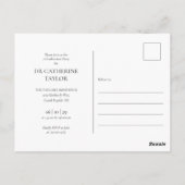 PhD graad 4 Photo Graduation Party Invitation Pos Briefkaart (Achterkant)