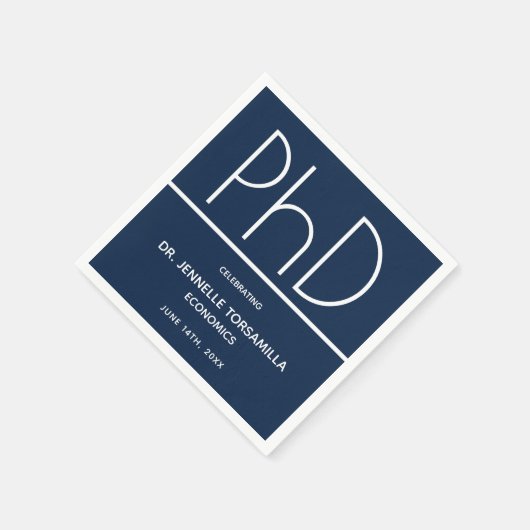PhD-graad Afstuderen Blue Party Napkin Servet (Hoek)