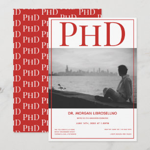 PhD-graad Afstuderen Foto Red Graduation Party Kaart