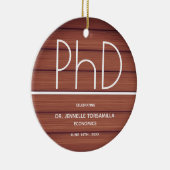 PhD graad Afstuderen Hout Background Keepomwille Keramisch Ornament (Rechts)