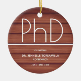 PhD graad Afstuderen Hout Background Keepomwille Keramisch Ornament