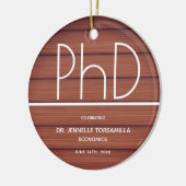PhD graad Afstuderen Hout Background Keepomwille Keramisch Ornament (Links)