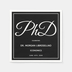 PhD graad Black Graduation Party Napkins Servet