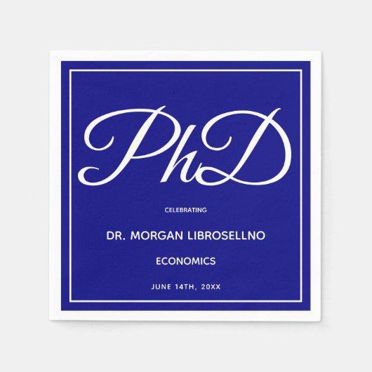 PhD graad Blauw Afstuderen Party Servetten (Voorkant)