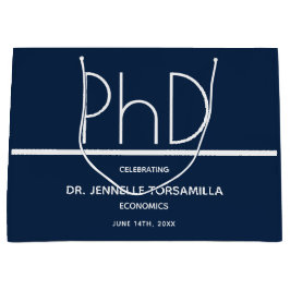 PhD graad Blauw Graduation Party Grote Gift Bag Groot Cadeauzakje