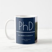 PhD-graad Blauw Wit Afstuderen Foto Keepomwille Koffiemok (Links)