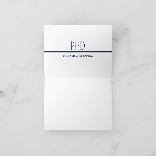 PhD graad Blauw Wit Gevouwen Graduation Party (Binnen)