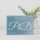 PhD-graad Blue Graduation Party Kaart (Staand voorkant)