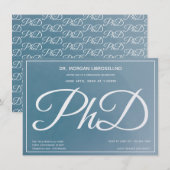 PhD-graad Blue Graduation Party Kaart (Voorkant / Achterkant)