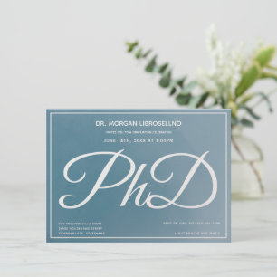 PhD-graad Blue Graduation Party Kaart