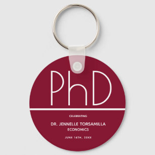 PhD-graad Burgundy Favor Sleutelhanger