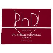 PhD-graad Burgundy Graduation Party Groot Cadeauzakje (Voorkant)