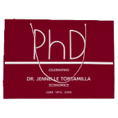PhD-graad Burgundy Graduation Party Groot Cadeauzakje (Achterkant)