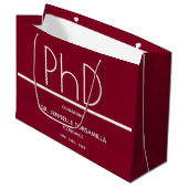 PhD-graad Burgundy Graduation Party Groot Cadeauzakje (Voorkant Gekanteld)