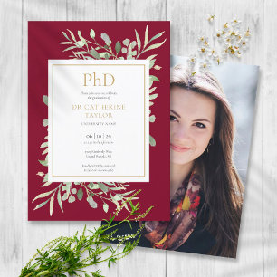 PhD-graad Burgundy groen foto afstuderen Kaart
