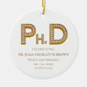 PhD graad Doctoraat Keepsake Gift Kerstmis Foto Keramisch Ornament (Voorkant)