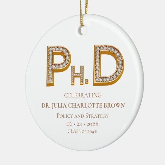 PhD graad Doctoraat Keepsake Gift Kerstmis Foto Keramisch Ornament (Links)
