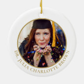 PhD graad Doctoraat Keepsake Gift Kerstmis Foto Keramisch Ornament (Achterkant)