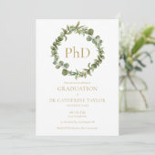 PhD-graad Elegant Garland Fotogradatie Partij Kaart (Staand voorkant)