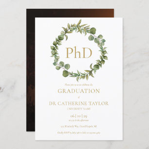 PhD-graad Elegant Garland Fotogradatie Partij Kaart