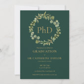 PhD-graad Emerald Garland-foto afstudeerfeest Kaart (Voorkant)