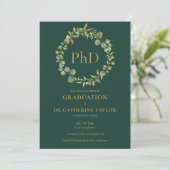 PhD-graad Emerald Garland-foto afstudeerfeest Kaart (Staand voorkant)