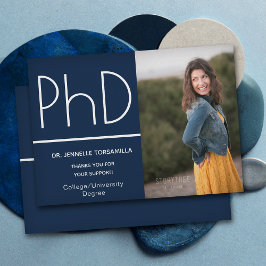PhD graad Foto Aankondiging Blauw Wit