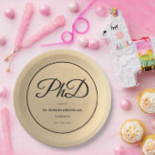 PhD graad Gold Black Graduation Party Papieren Bordje (Feest)