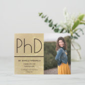 PhD graad Gold Brown Afstuderen Aankondiging (Staand voorkant)
