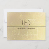 PhD graad Gold Brown Afstuderen Aankondiging (Achterkant)