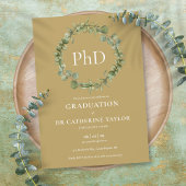 PhD graad Gold Garland Graduation Party Kaart