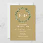 PhD graad Gold Garland Graduation Party Kaart (Voorkant)