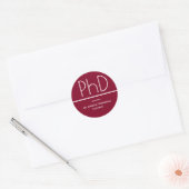 PhD-graad Graduation Party Burgundy Ronde Sticker (Envelop)