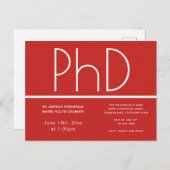 PhD graad Graduation Party Invitation Briefkaart (Voorkant / Achterkant)