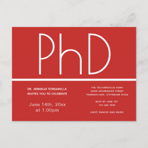PhD graad Graduation Party Invitation Briefkaart