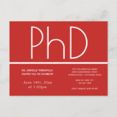 PhD graad Graduation Party Invitation Briefkaart (Voorkant)