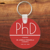PhD-graad Graduation Party Red Favor Sleutelhanger (Voorkant)