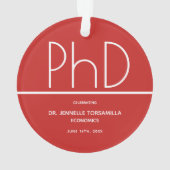 PhD-graad Graduation Party Red Keepomwille Ornament (achterkant)