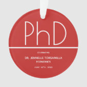 PhD-graad Graduation Party Red Keepomwille Ornament (voorkant)