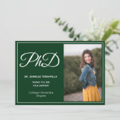 PhD-graad Green Photo Script Aankondiging (Staand voorkant)