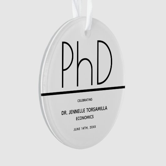 PhD-graad in graden in White Black Keepomwille Ornament (voorkant)