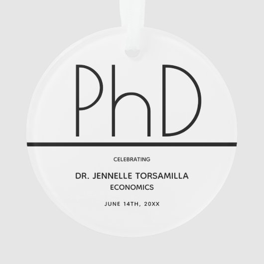 PhD-graad in graden in White Black Keepomwille Ornament (achterkant)